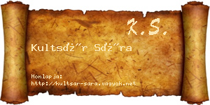 Kultsár Sára névjegykártya